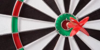 photo of a bullseye on a dart board