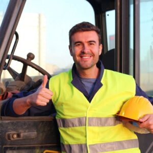 construction worker with a thumbs up